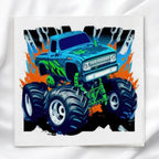 Monster Truck Fabric Panel Quilt Block