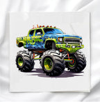 Monster Truck Fabric Panel Quilt Block