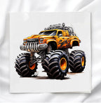 Monster Truck Fabric Panel Quilt Block