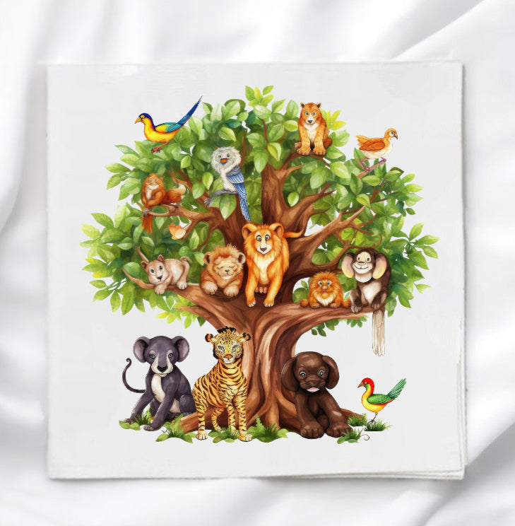Animal Safari Fabric Panel Quilt Block