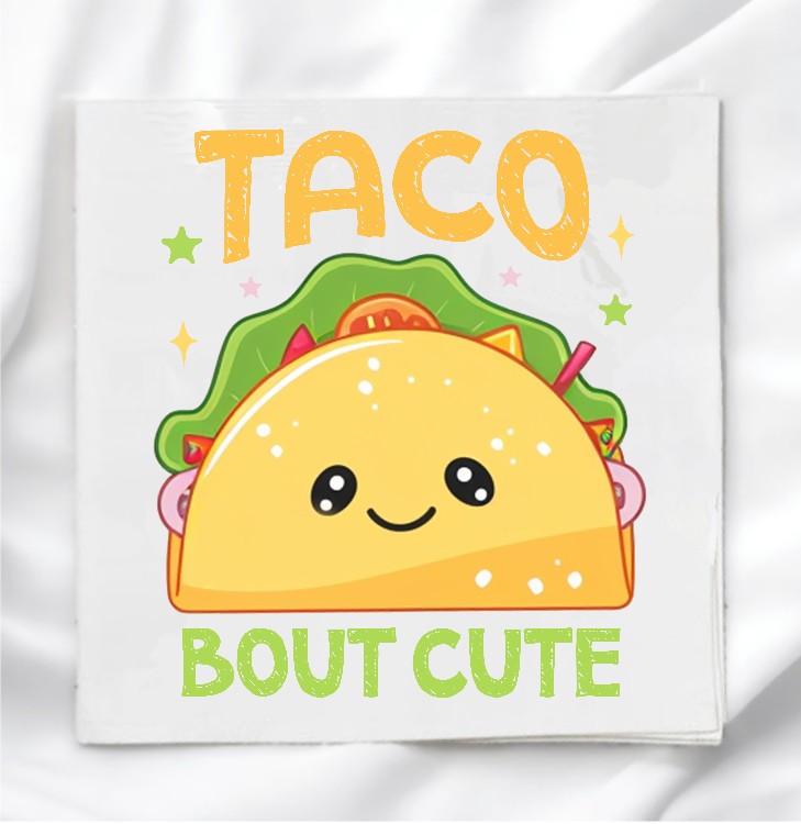 Cute Taco Baby Fabric Panel Quilt Block
