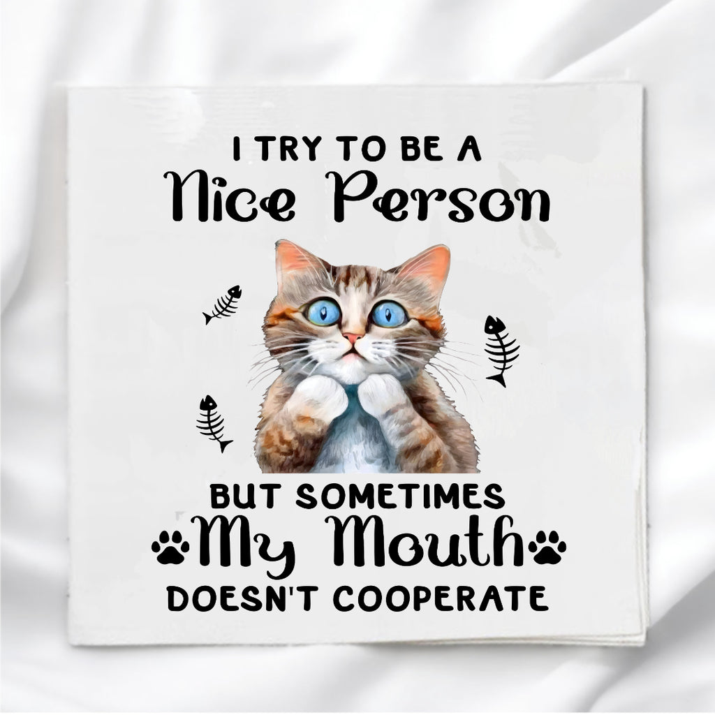 Funny Cat Humor Fabric Panel Quilt Block