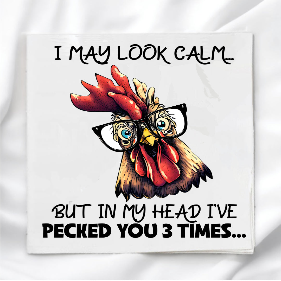Funny Chicken Humor Fabric Panel Quilt Block