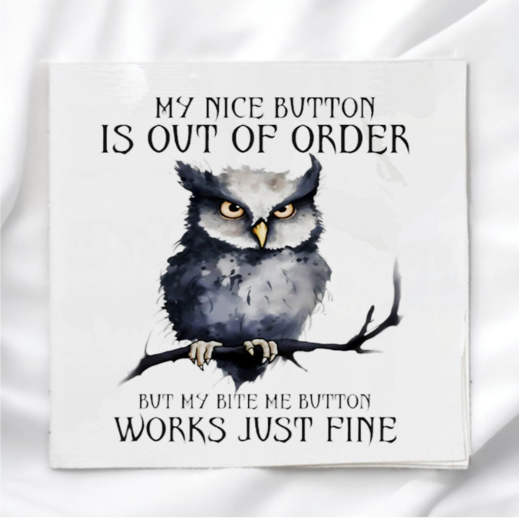 Funny Owl Humor Fabric Panel Quilt Block