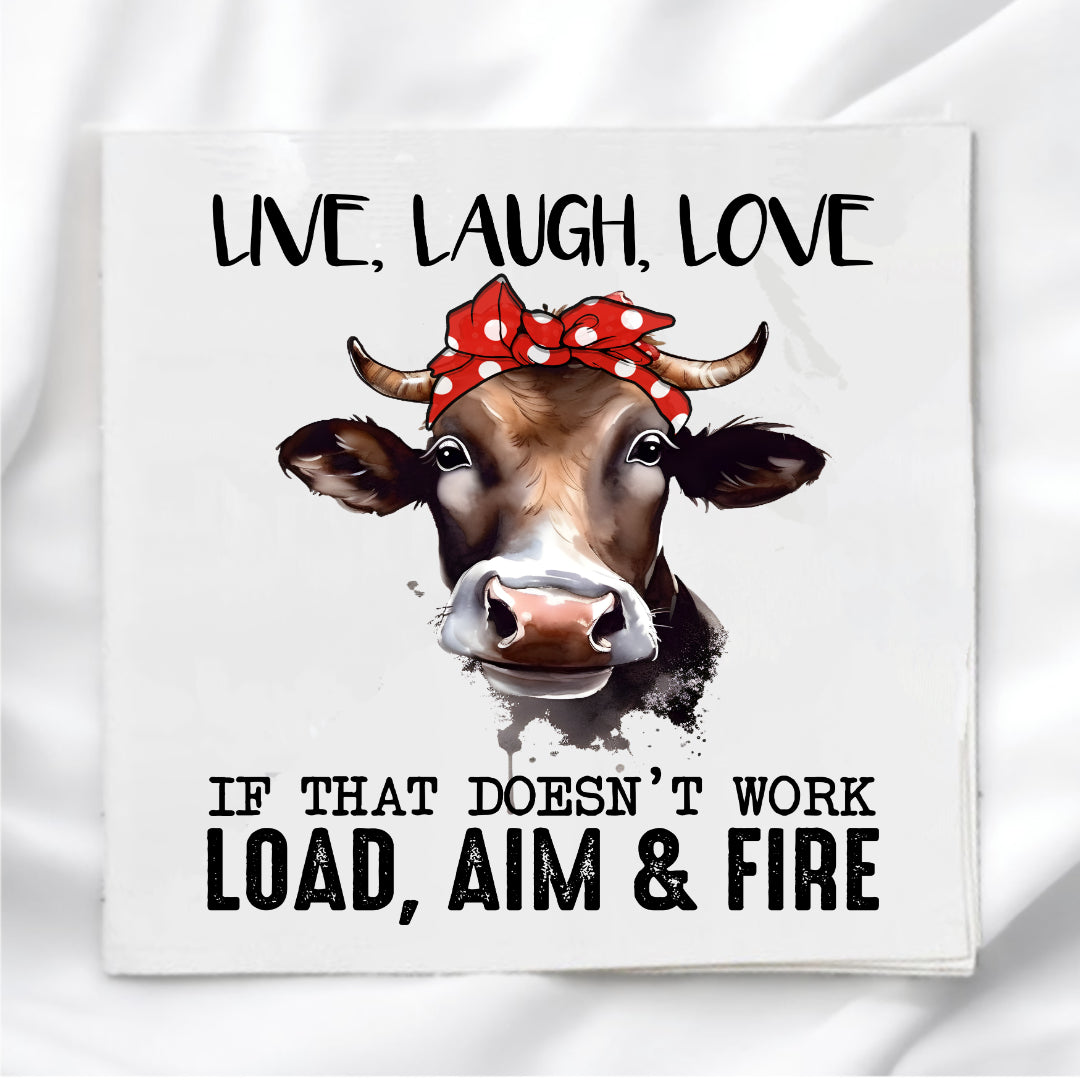 Funny Cow Humor Fabric Panel Quilt Block