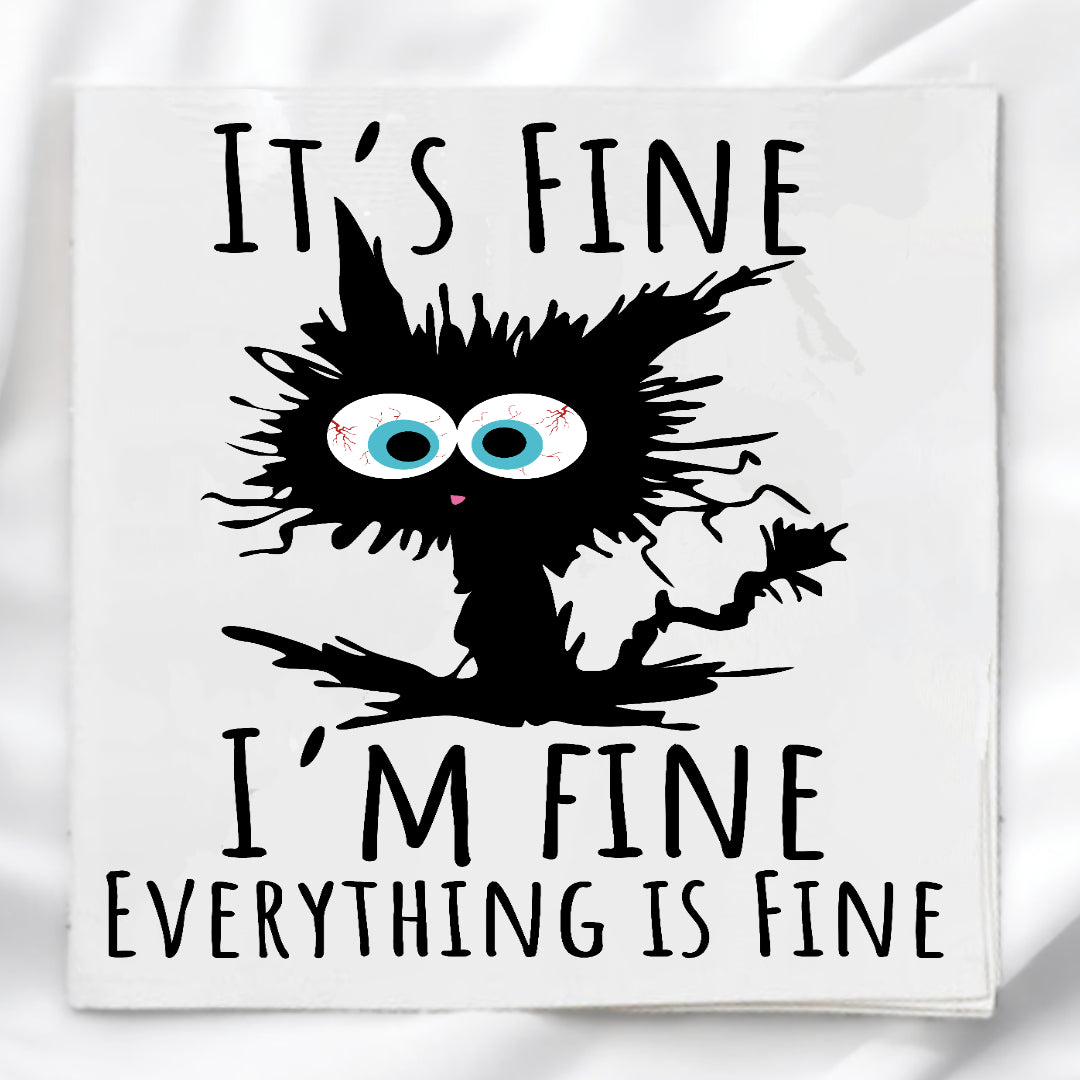 Funny Cat Humor Fabric Panel Quilt Block