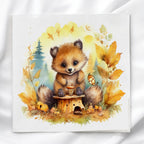 Baby Fox Woodland Fabric Panel Quilt Block