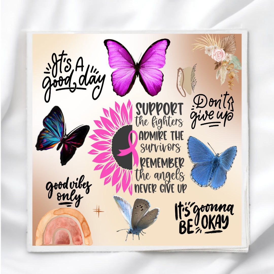 Fight Breast Cancer Fabric Panel Quilt Block