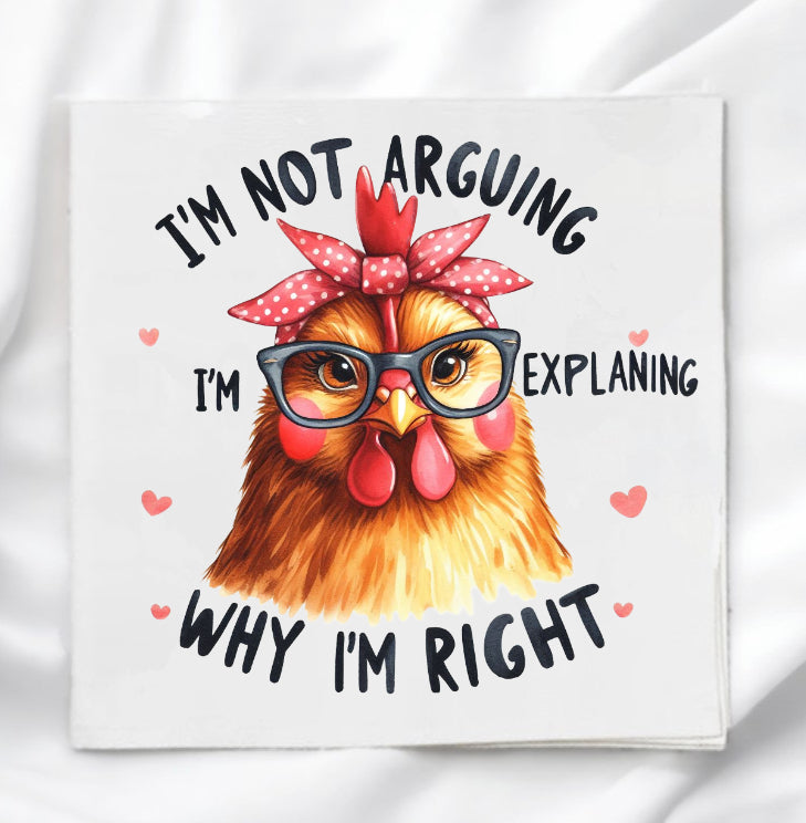 Funny Chicken Humor Fabric Panel Quilt Block