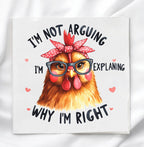 Funny Chicken Humor Fabric Panel Quilt Block
