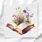 Floral Book Fabric Panel Quilt Block
