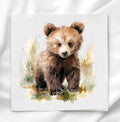 Woodland Baby Bear Fabric Panel Quilt Block